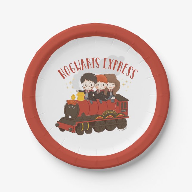 Chibi HOGWARTS EXPRESS™ Ride Paper Plate (Front)