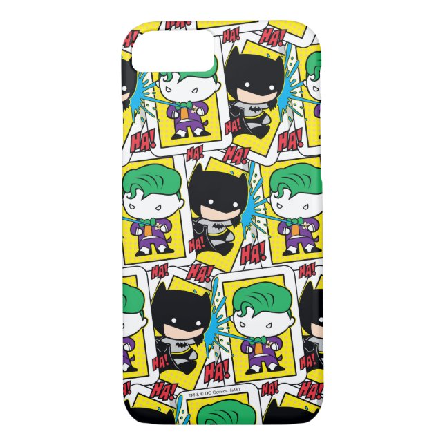 Chibi Joker and Batman Playing Card Pattern Case-Mate iPhone Case (Back)