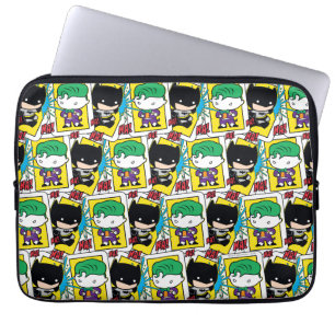Chibi Joker and Batman Playing Card Pattern Laptop Sleeve