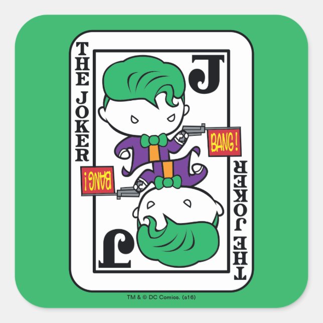 Chibi Joker Playing Card Square Sticker (Front)
