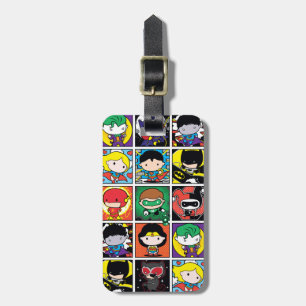 Chibi Justice League Character Pattern Luggage Tag