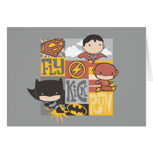 Chibi Justice League | Fly, Kick, Run (Front Horizontal)