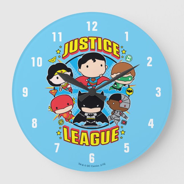 Chibi Justice League Group Large Clock (Front)