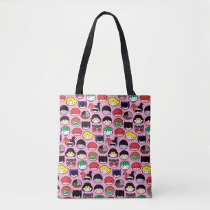 Chibi Justice League Head Pattern Tote Bag