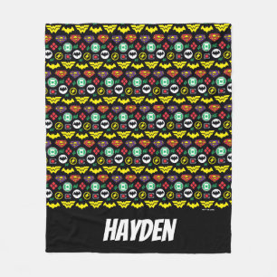 Chibi Justice League Logo Pattern Fleece Blanket