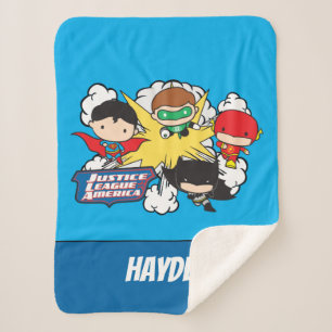Chibi Justice League of America Explosion Sherpa Blanket