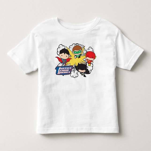 Chibi Justice League of America Explosion Toddler T-Shirt (Front)