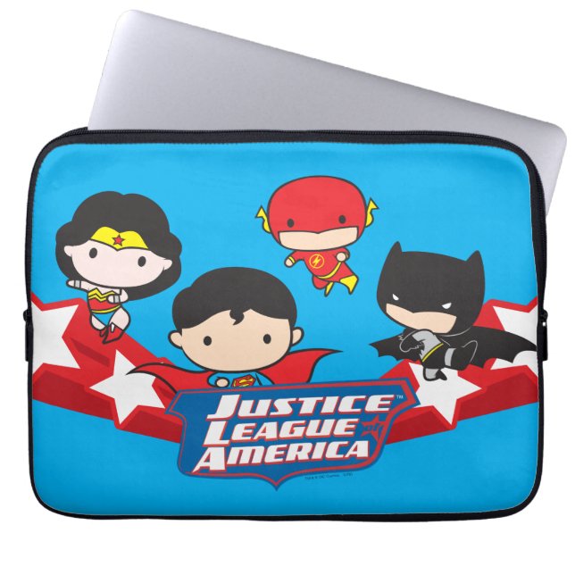 Chibi Justice League of America Stars Laptop Sleeve (Front)