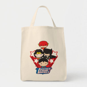 Chibi Justice League of America Stars Tote Bag