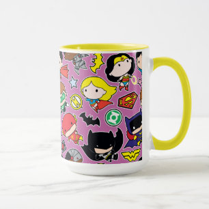 Chibi Justice League Pattern on Purple Mug