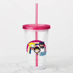 Chibi Justice League Rainbow 2 Acrylic Tumbler