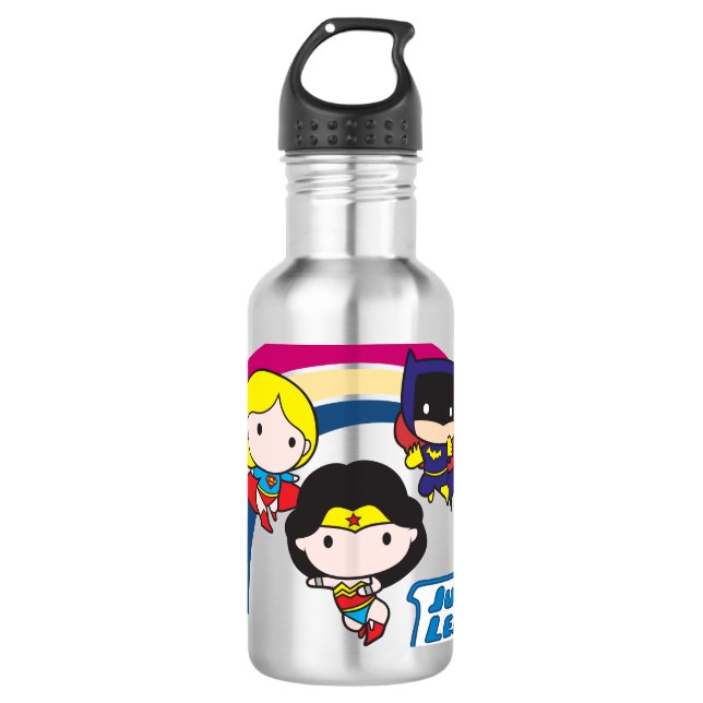 Chibi Justice League Rainbow 710 Ml Water Bottle (Front)