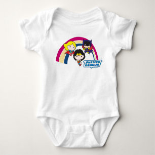 Chibi Justice League Rainbow Baby Bodysuit