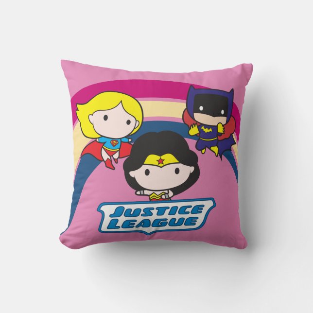 Chibi Justice League Rainbow Cushion (Front)