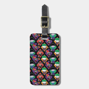 Chibi Justice League Villain Pattern Luggage Tag