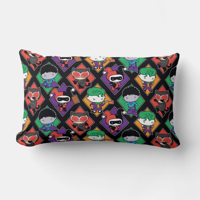 Chibi Justice League Villain Pattern Lumbar Cushion (Front)