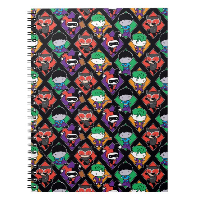 Chibi Justice League Villain Pattern Notebook (Front)