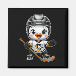 Chibi Kawaii Cartoon Penguin Hockey Player Ice Hoc Magnet
