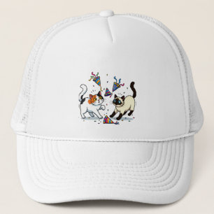 Chibi Kittens Investigating Confetti Chaos Trucker Hat
