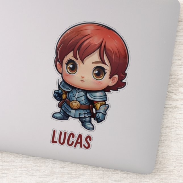 Chibi Knight Personalised Kids Cut Viny (Detail)