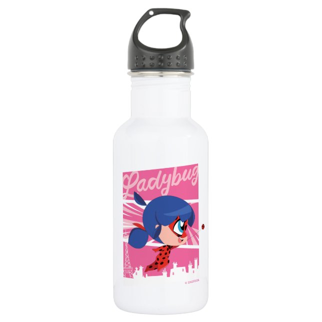 Chibi Ladybug in Paris 532 Ml Water Bottle (Front)