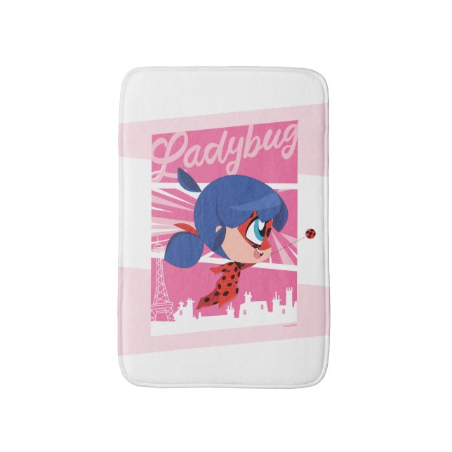 Chibi Ladybug in Paris Bath Mat (Front Vertical)