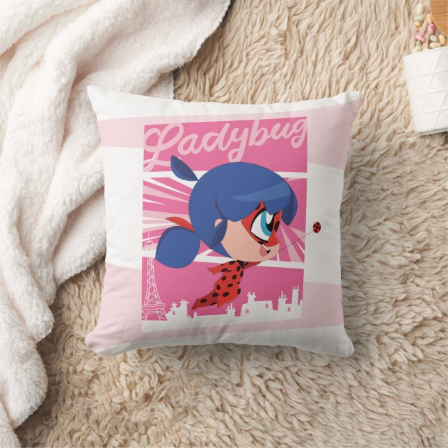 Chibi Ladybug in Paris Cushion (Blanket)
