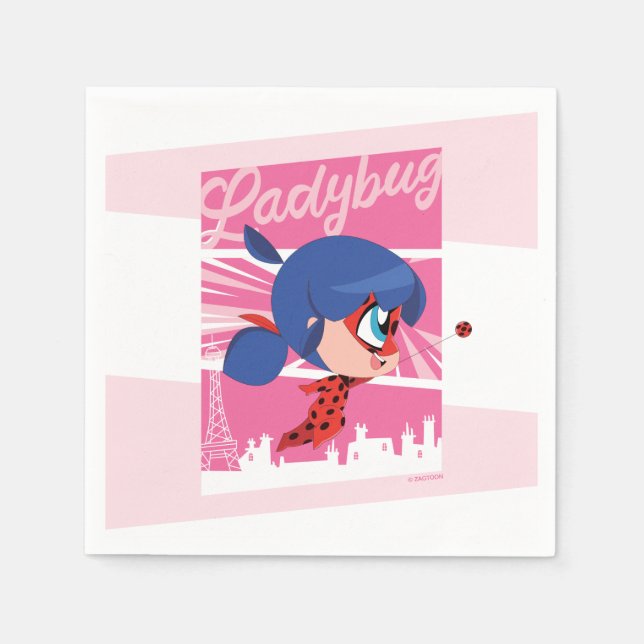 Chibi Ladybug in Paris Napkin (Front)