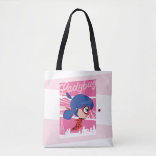 Chibi Ladybug in Paris Tote Bag