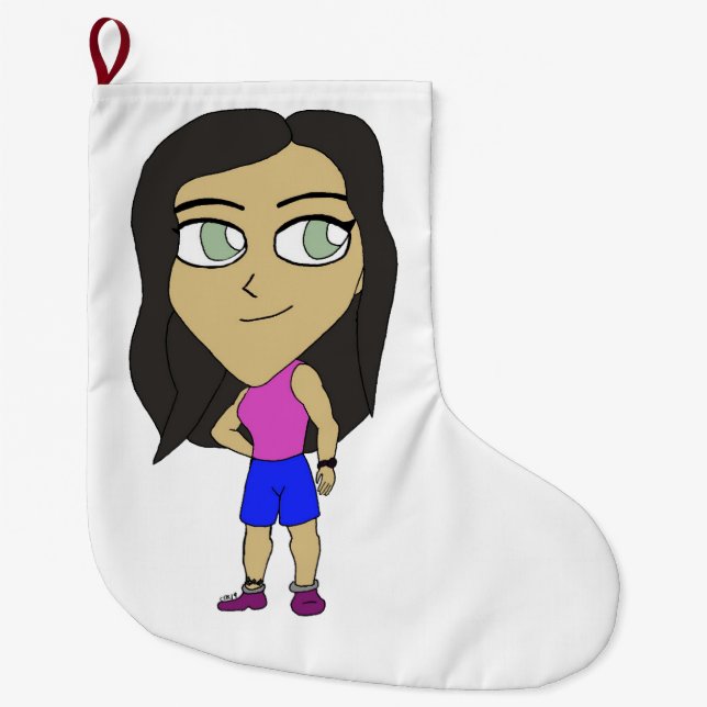chibi  large christmas stocking (Front)