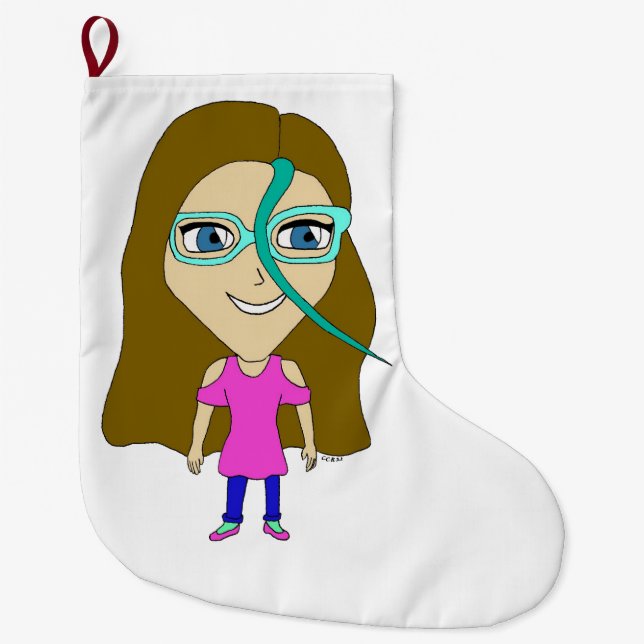 chibi  large christmas stocking (Front)