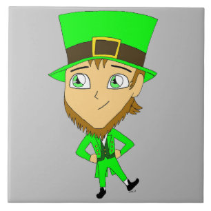 chibi leprechaun ceramic tile