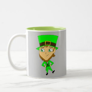chibi   leprechaun   Two-Tone coffee mug