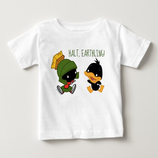 Chibi MARVIN THE MARTIAN™ & DAFFY DUCK™ Baby T-Shirt (Front)