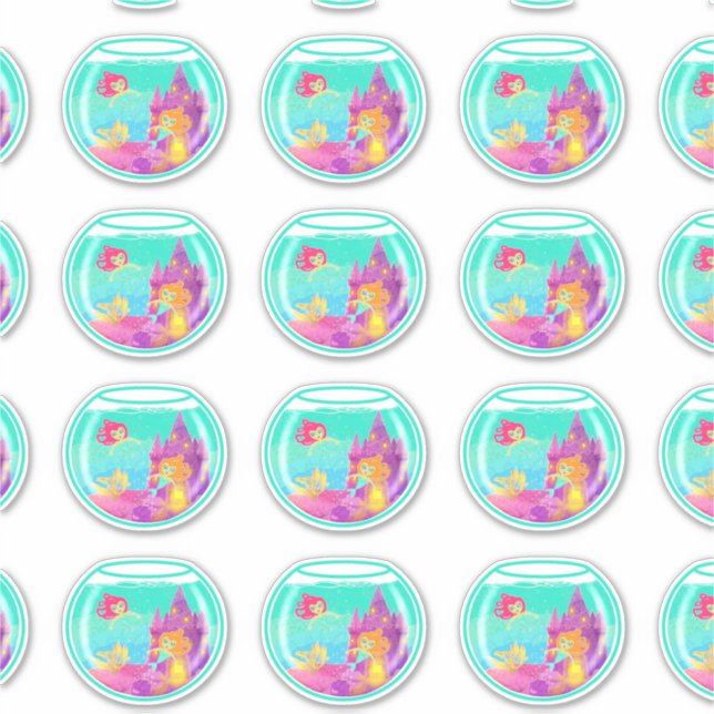 Chibi Mermaids (sheet) contour stickers (Front)