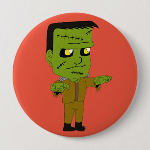chibi monster 10 cm round badge