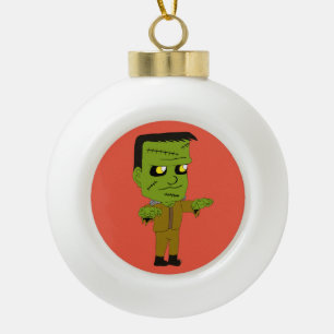 chibi  monster  ceramic ball christmas ornament