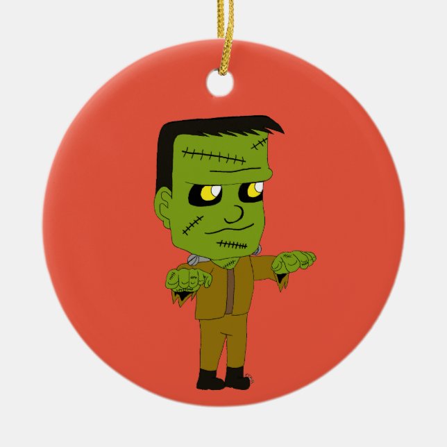 chibi  monster  ceramic ornament (Front)