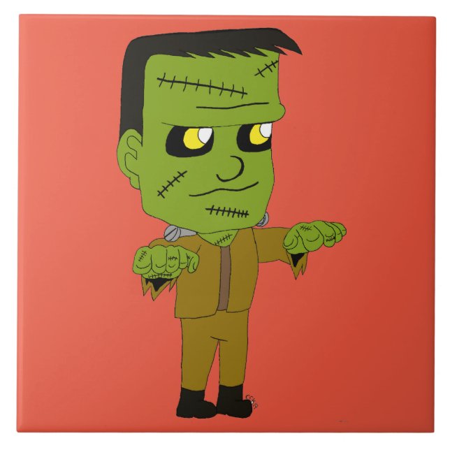 chibi  monster  ceramic tile (Front)