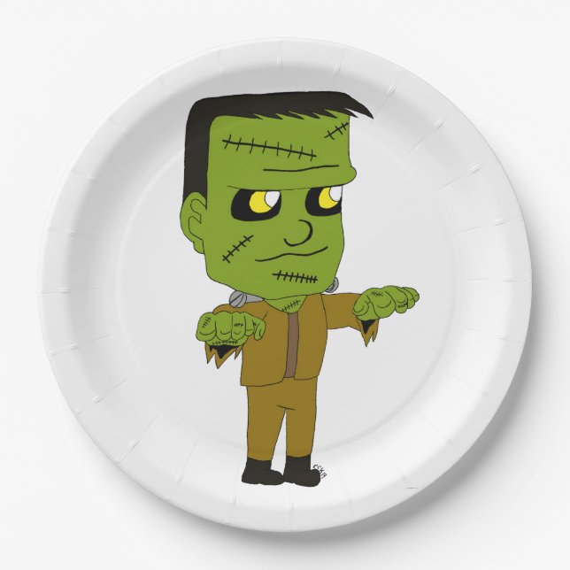 chibi  monster    paper plate (Front)
