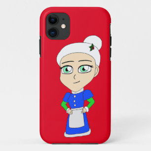 Chibi Mrs. Claus blue suit iPhone 11 Case