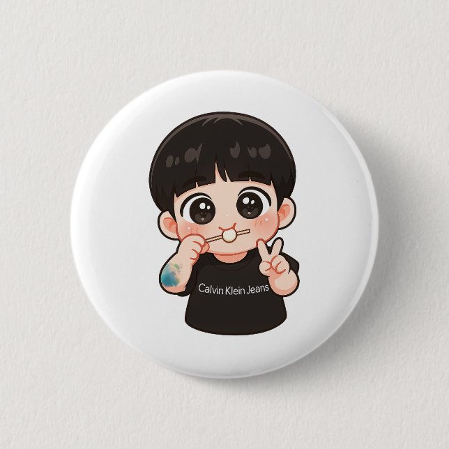 Chibi Music Pin – Golden Era Inspired Badge (Front)