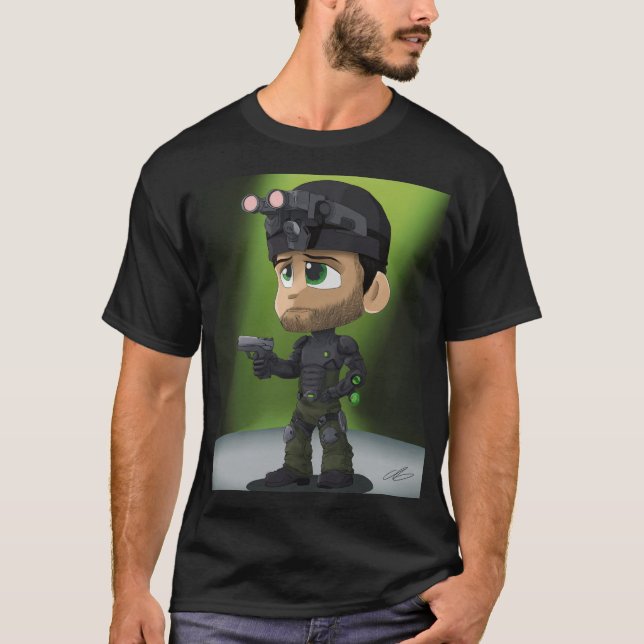 Chibi Night‑Ops Stealth Operative  T-Shirt (Front)