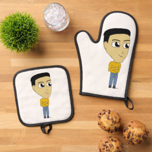 chibi oven mitt & pot holder set