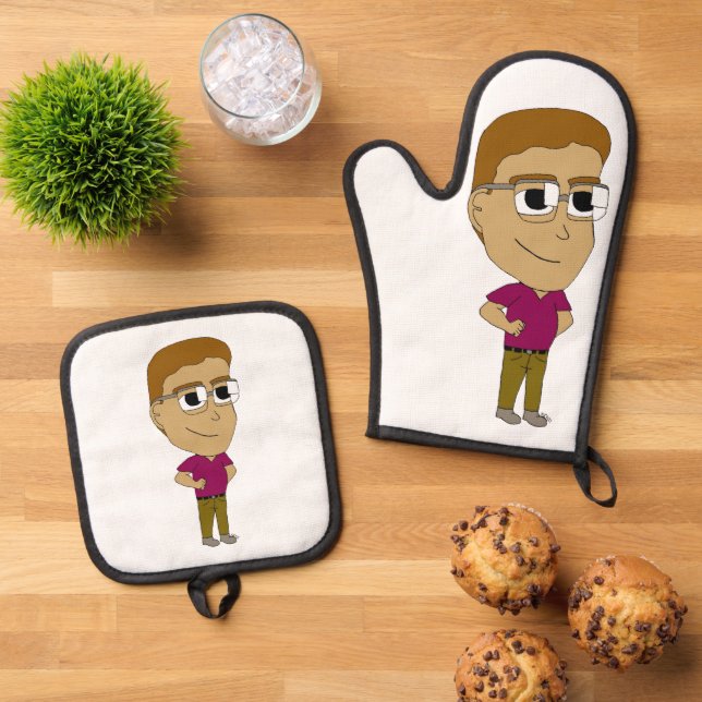 chibi       oven mitt & pot holder set (Top Down)