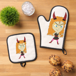 chibi oven mitt & pot holder set