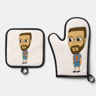 chibi oven mitt & pot holder set
