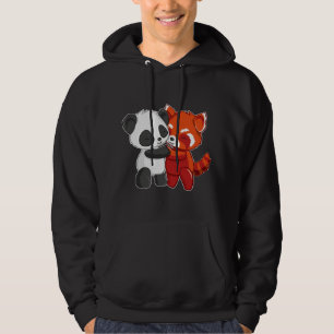Chibi Panda Bear Hugs Red Panda - Cute Kids Premiu Hoodie