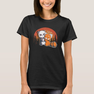 Chibi Panda Bear Hugs Red Panda - Kids T-Shirt