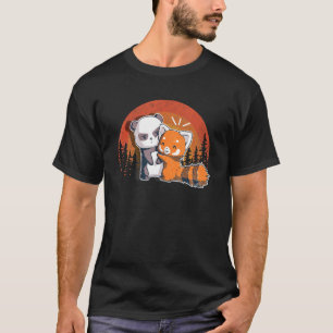 Chibi Panda Bear Hugs Red Panda - Kids T-Shirt